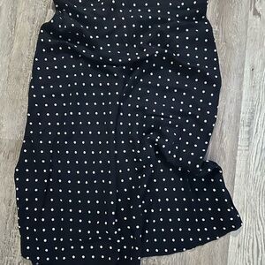 Old Navy Black Midi Skirt with White Polka Dots